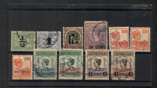 NETHERLANDS INDIES 1917-1921 Definitive Surcharges. Set of 11. Simplified. - 22554 - Used