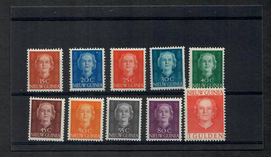 NETHERLANDS NEW GUINEA 1950 Definitives. Set of 9 middle values plus the 1g Red. - 22561 - Mint
