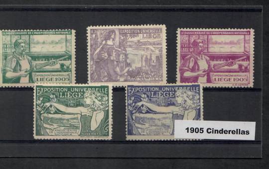 BELGIUM 1905 International Exhibition. Cinderellas. Set of 5. - 22578 - Mint