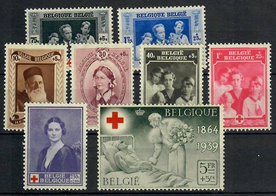 BELGIUM 1939 Red Cross. Set of 8. - 22587 - LHM