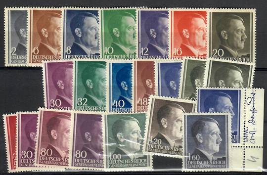 GERMANY Occupation Issues POLAND 1941 Hitler Definitives. Set of 21. Hinge remains. - 22702 - Mint