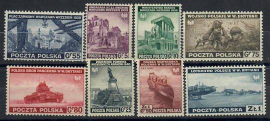 POLISH EXILE GOVERNMENT IN LONDON 1941 Definitives. Set of 8. - 22705 - UHM