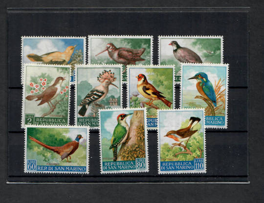 SAN MARINO 1960 Birds. Set of 10. - 22758 - UHM