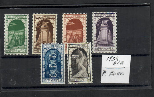 ITALY 1934 Tenth Anniversary of the Annexation of Fiume. Air stamps. Set of 6. - 22774 - Mint