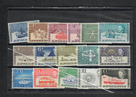 BRITISH ANTARCTIC TERRITORY 1963 Elizabeth 2nd Definitives. Set of 16 including both £1 values. - 22782 - UHM