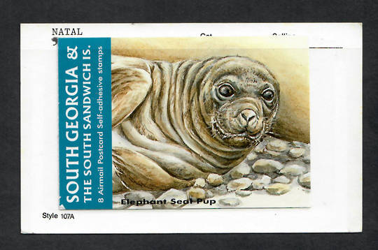 SOUTH GEORGIA and SOUTH SANDWICH ISLANDS 2004 Booklet containg 8 Airmail Postcard stamps. Elephant Seal Pup. - 22789 - Booklet