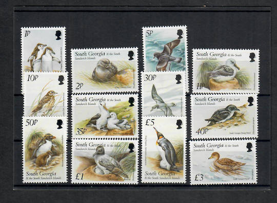 SOUTH GEORGIA and SOUTH SANDWICH ISLANDS 1999 Definitives. Set of 12. Birds. Face £10.80. - 22792 - UHM