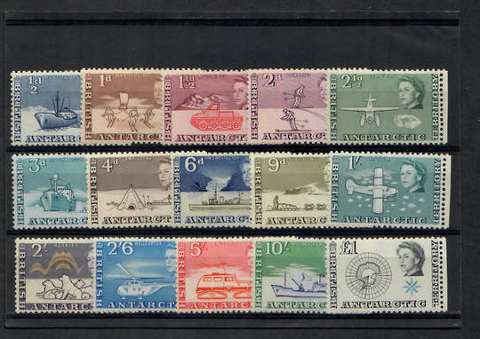 BRITISH ANTARCTIC TERRITORY 1963 Elizabeth 2nd Definitives. Set of 15 without the extra £1. - 22793 - UHM