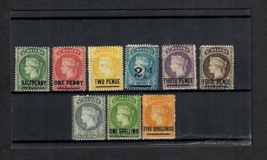ST HELENA 1864 Victoria 1st Definitives. Set of 9. SG numbers identified by my vendors as the 1884 Watermark Crown CA issue plu