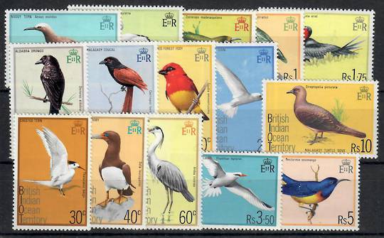 BRITISH INDIAN OCEAN TERRITORY 1975 Definitives. Set of 15. Birds. - 22831 - UHM