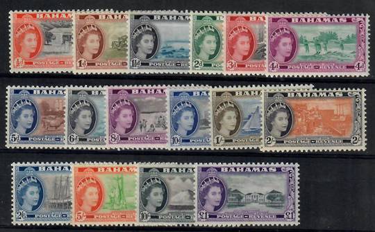 BAHAMAS 1954 Elizabeth 2nd Definitives. Set of 16. - 23003 - LHM