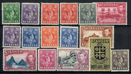 ST LUCIA 1938 Geo 6th Definitives. Set of 17. Simplified. - 23007 - LHM