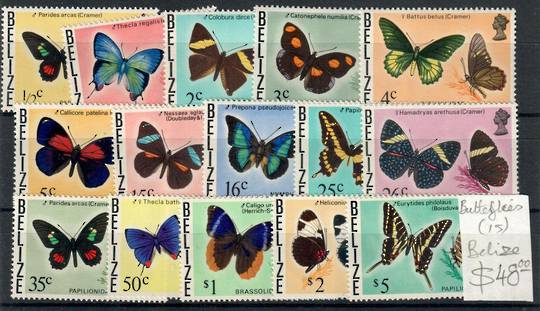 BELIZE 1974 Definitives. Butterflies. Set of 16. - 23009 - UHM