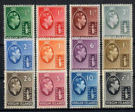 BRITISH VIRGIN ISLANDS 1938 Geo 6th Definitives. Set of 12. Presume the cheaper papers. - 23014 - Mint