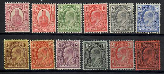 TURKS & CAICOS ISLANDS 1909 Edward 7th Definitives. Set of 12. The 4d is used. This catalogues as more than the mint. - 23019 -