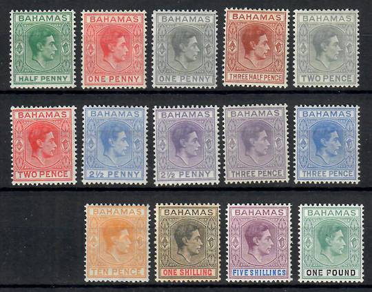 BAHAMAS 1938 Geo 6th Definitives. Set of 17. - 23022 - Mint