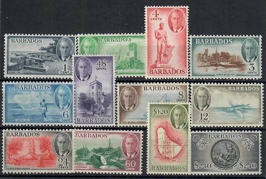 BARBADOS 1950 Geo 6th Definitives. Set of 12. - 23033 - LHM