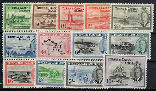 TURKS & CAICOS ISLANDS 1950 Geo 6th Definitives. Set of 13. - 23044 - Mint