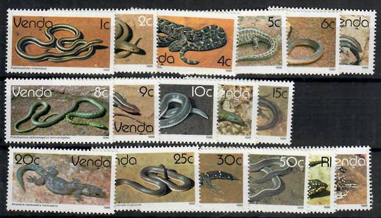 VENDA 1986 Reptiles. Set of 21 lessthe 3c 16c 18c and 21c. Includes the high values. . - 23112 - UHM