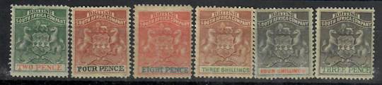RHODESIA 1892 Definitives. Simplified set of 7. - 23118 - Mint