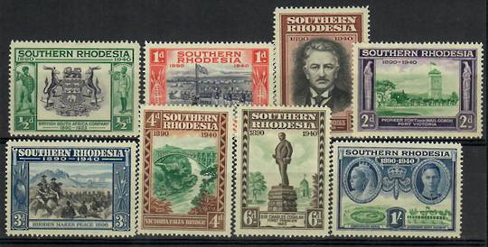 SOUTHERN RHODESIA 1940 Golden Jubilee of the British South Africa Company. Set of 8. - 23134 - LHM