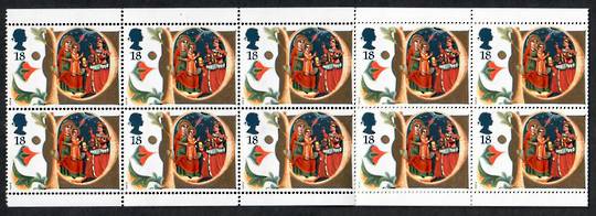 GREAT BRITAIN 1992 Christmas 18p. Booklet Pane of 20. - 23206 - UHM