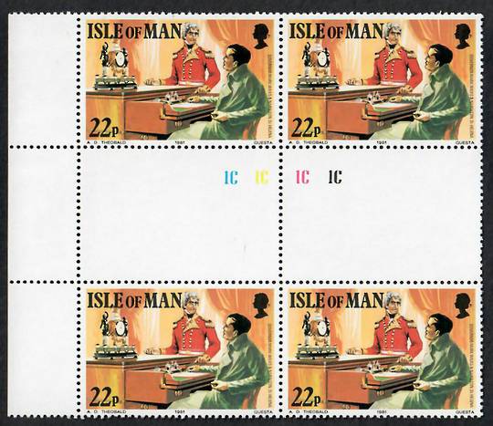 ISLE OF MAN 1981 150th Anniversary of the Death of Colonel Mark Wilks. Block of 4 in Gutter Pairs. (or Set of 4 @ $2). - 23215 -