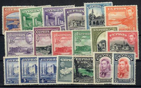 CYPRUS 1938 Geo 6th Definitives. Set of 19. - 23251 - Mint