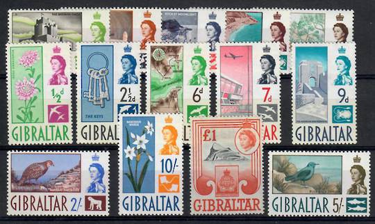 GIBRALTAR 1960 Elizabeth 2nd Definitives. Set of 14. Hardly any hinge marks. - 23262 - LHM