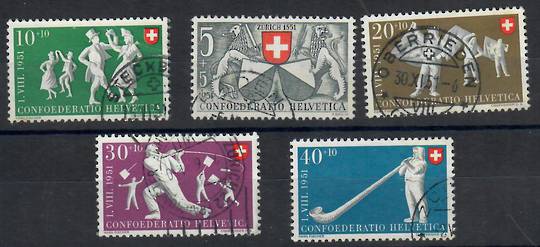 SWITZERLAND 1951 Commemoratives. Set of 5. - 23305 - Used