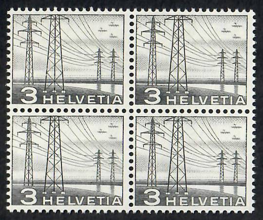 SWITZERLAND 1949 Definitive 3c Grey-Black. Block of 4. - 23315 - UHM