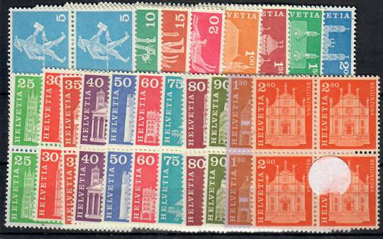 SWITZERLAND 1960 Definitives. Set of 21 in blocks of 4. Missing the 70c. - 23325 - UHM