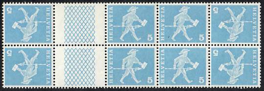SWITZERLAND 1960 Definitives 5c and 10c. In blocks of 4 and gutter pairs. Tete-Beche. - 23326 - UHM