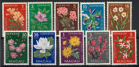 MACAU 1953 Flowers. Set of 10. - 23332 - MNG