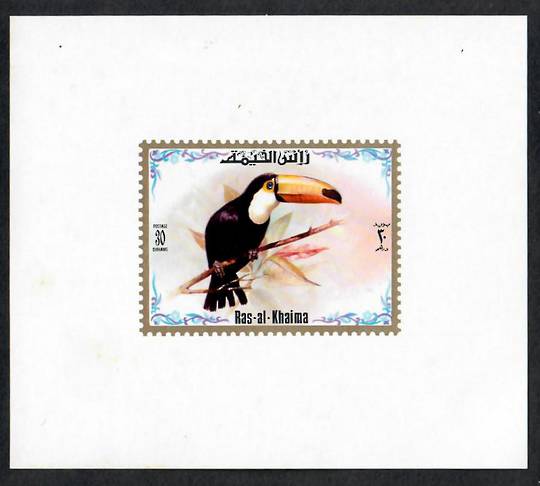 RAS AL KHAIMA Birds. Set of 6 Imperf miniature sheets. A little toning. - 23490 - UHM