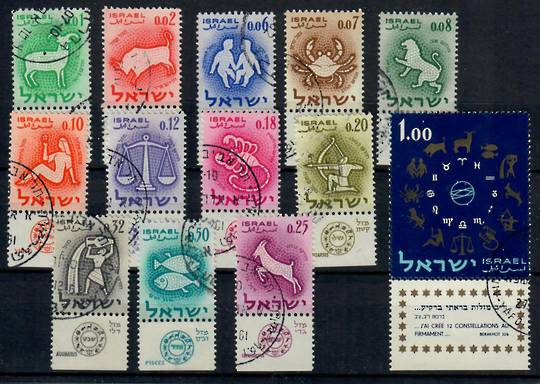 ISRAEL 1961 Signs of the Zodiac. Set of 13 with tabs. - 23503 - FU