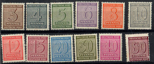 ALLIED OCCUPATION of GERMANY  Russian Zone West Saxony 1945 Definitives. Set of 12. Perf 13x12½. - 23575 - UHM