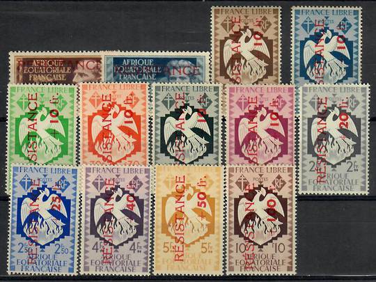 FRENCH EQUATORIAL AFRICA 1944 French Aid Fund. First series. Set of 14. - 23702 - LHM