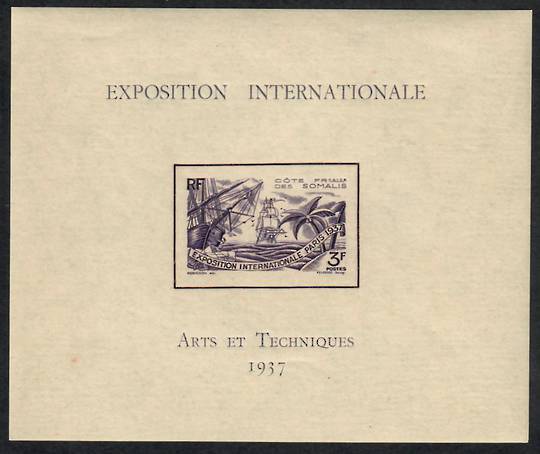FRENCH FRENCH SOMALI COAST COAST 1937 International Exhibition. Miniature sheet. - 23707 - UHM