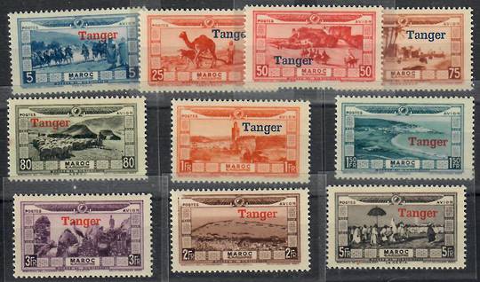 FRENCH POST OFFICES IN TANGIER 1928 Air Flood Relief Fund. Set of 10. - 23708 - UHM