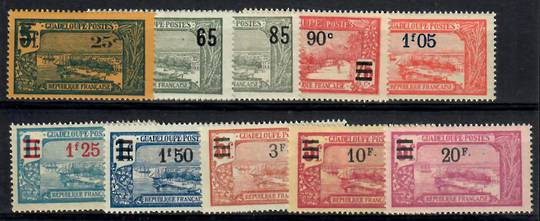 GUADELOUPE 1924 Definitive Surcharges. Set of 10. - 23712 - LHM
