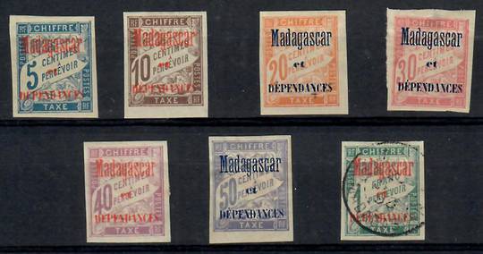 MADAGASCAR 1896 Postage Due. Set of 7. Mint except for the top value which is used. - 23721 - Mint