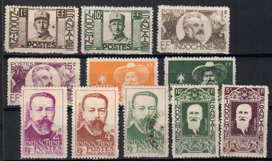 INDO-CHINA 1944 Famous Governors. Set of 11. 3 used 8 mint. - 23722 - Mixed