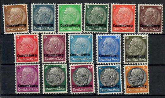 GERMANY Occupation Issues LUXEMBOURG 1940 Definitive Surchages on Germany Hindenburg set. Set of 16. - 23742 - Mint