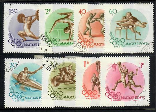 HUNGARY 1956 Olympics. Set of 8. - 23756 - FU