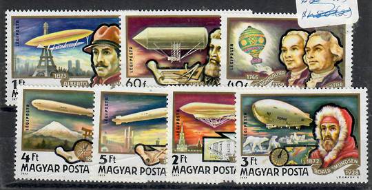 HUNGARY 1977 Airships. Set of 7. - 23767 - UHM