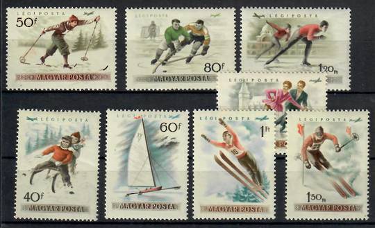 HUNGARY 1955 Winter Sports. Set of 8. - 23776 - Mint