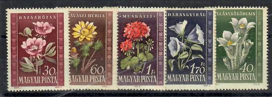 HUNGARY 1950 Flowers. Set of 5. - 23779 - UHM