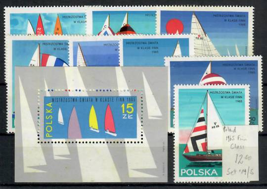 POLAND 1965 World Finn Class Sailing Championships. Set of 8 and miniature sheet. - 23786 - UHM
