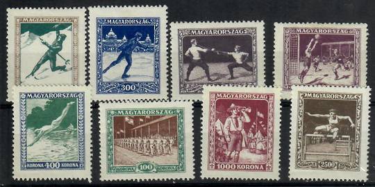 HUNGARY 1925 Sports Association Fund. Set of 8. - 23789 - Mint
